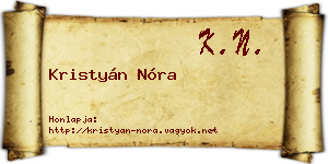 Kristyán Nóra névjegykártya