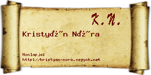 Kristyán Nóra névjegykártya