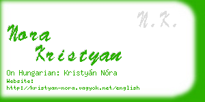 nora kristyan business card